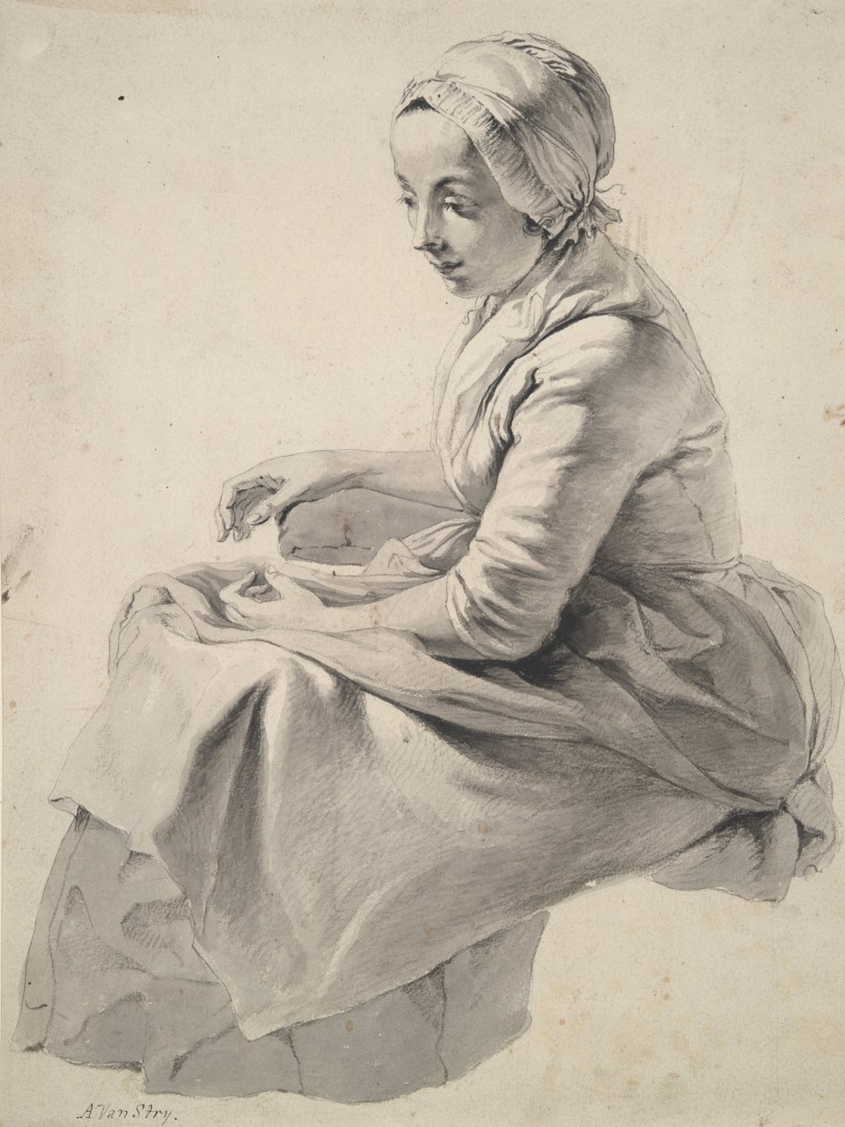 Sitzende Frau von Abraham van Strij