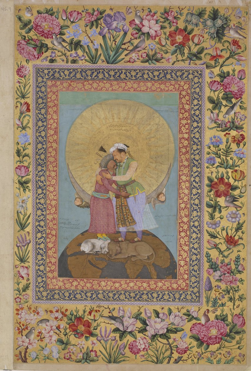 Das St. Petersburger Album: Allegorische Darstellung von Kaiser Jahangir und Shah von Abul Hasan