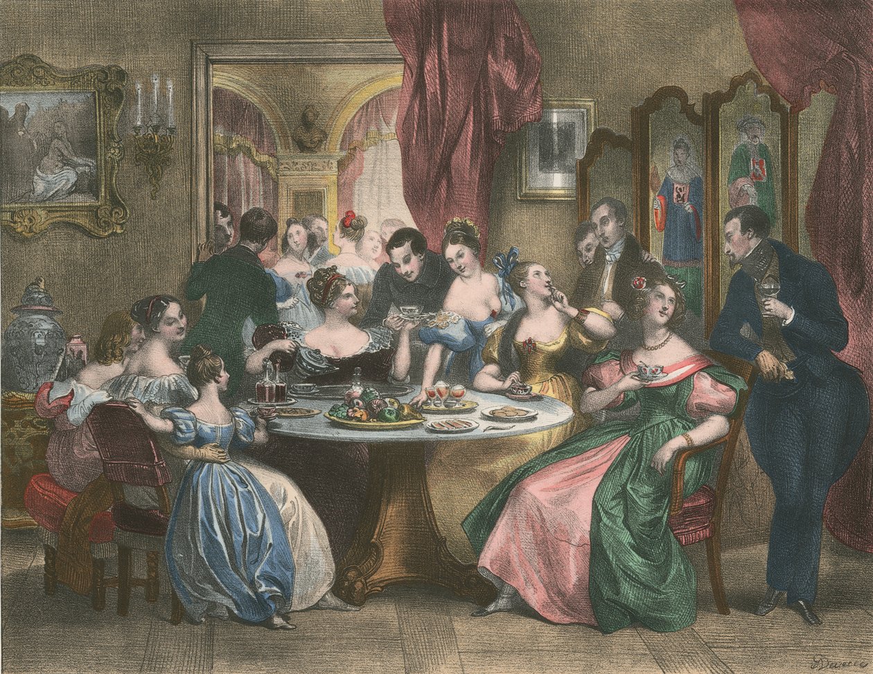 Le Thé von Achille (after) Deveria