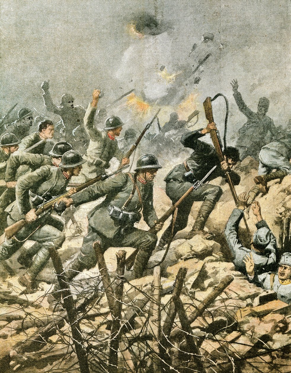 Angriff auf den Monte Ortigara, Illustration von Achille Beltrame von Achille Beltrame