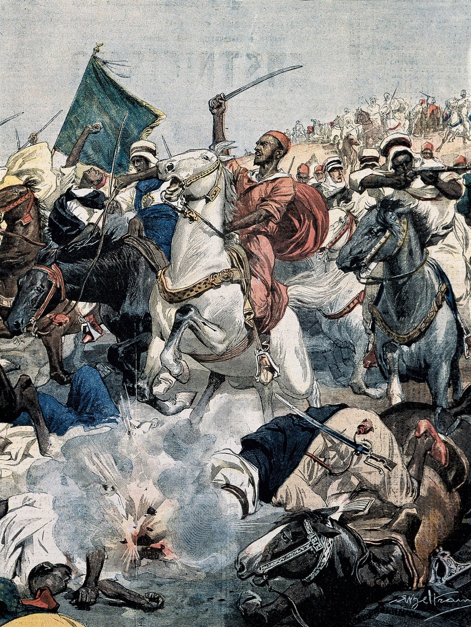 BELTRAME, Achilles (1871-1945). Krieg in Marokko. Die Rebellen greifen erneut Casablanca an, werden aber von der französischen Artillerie getötet von Achille Beltrame