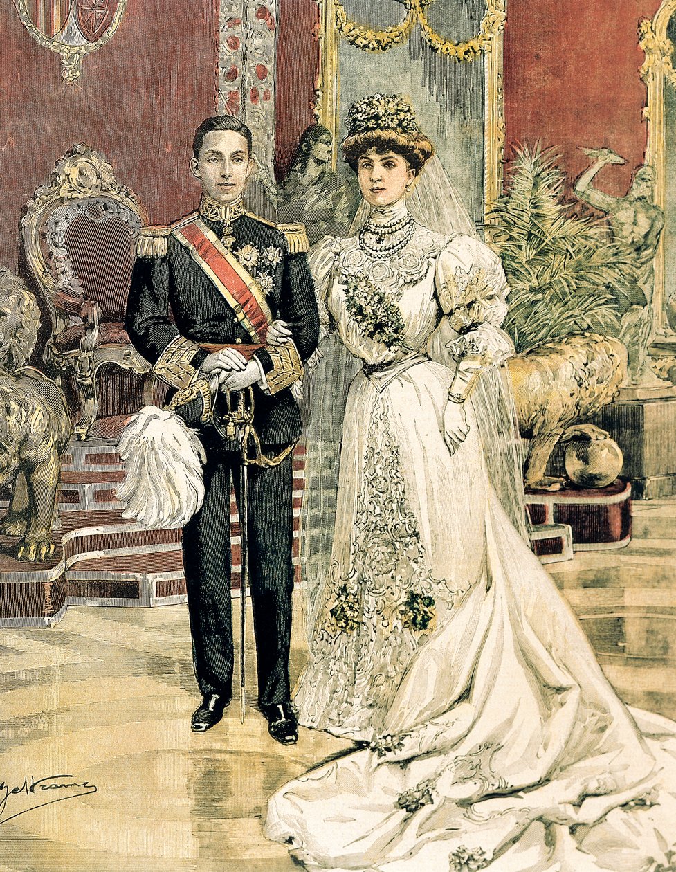 Hochzeit von König Alfons XIII. von Spanien und Prinzessin Ena von Battenberg, aus La Domenica del Corriere, 3. Juni von Achille Beltrame