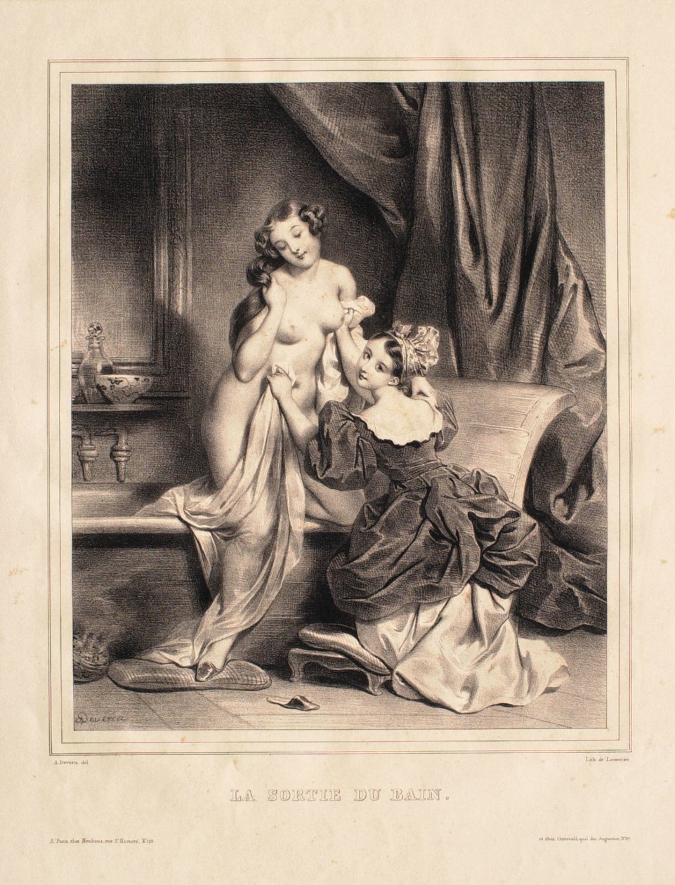 Verlassen des Bades (La sortie du bain) von Achille Devéria