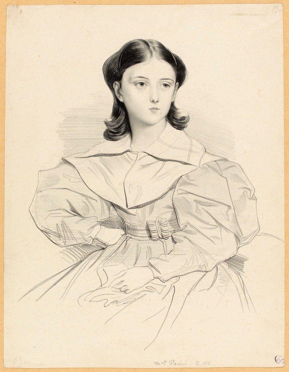 Porträt von Mademoiselle Pacini von Achille Devéria