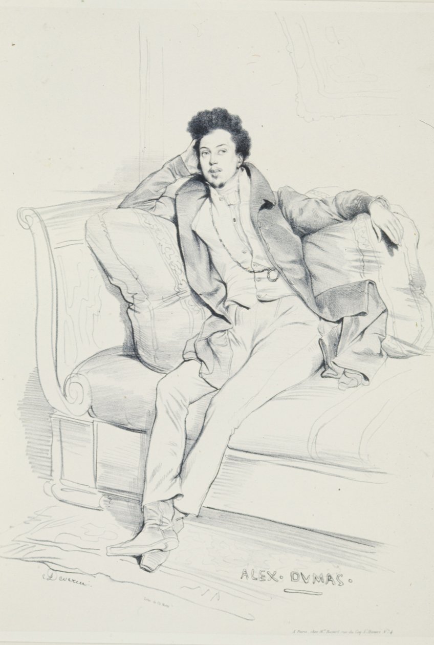 Porträt von Alexander Dumas von Achille Devéria