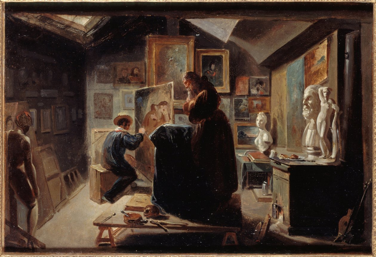 Modellpose, ca. 1838 von Achille Devéria