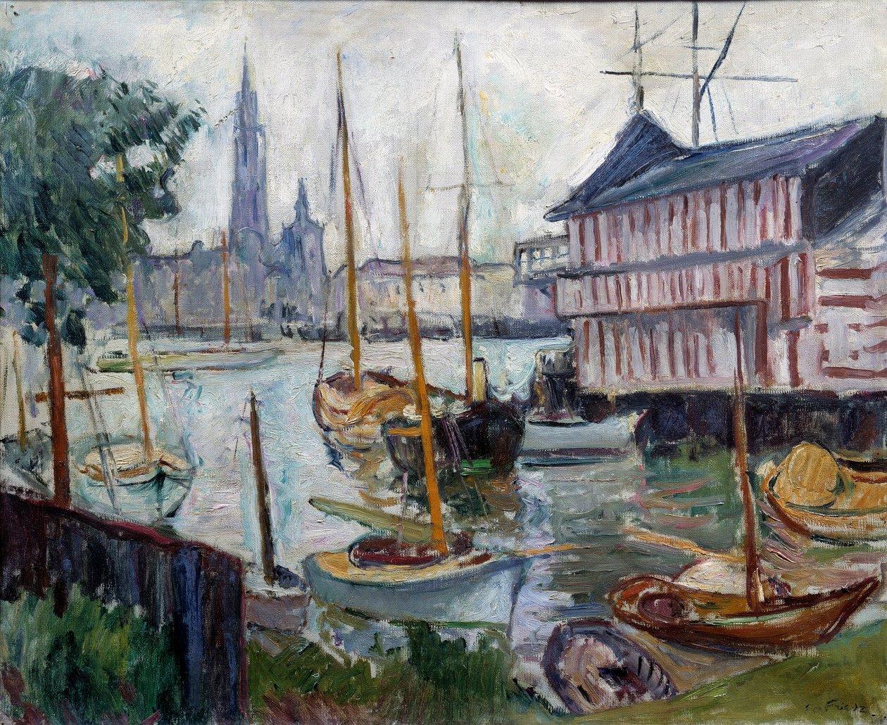 Teich mit Fischerbooten von Achille Emile Othon Friesz