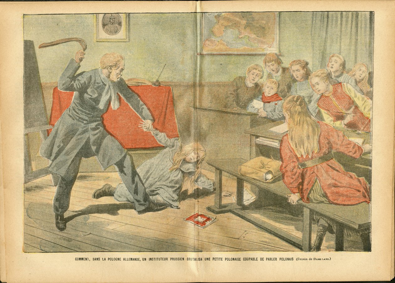 Illustration von Achille Lemot (1846-1909) in Le Pelerin, 02/12/06 - Unterricht, Polen, Strafe - Lehrer von Achille Lemot