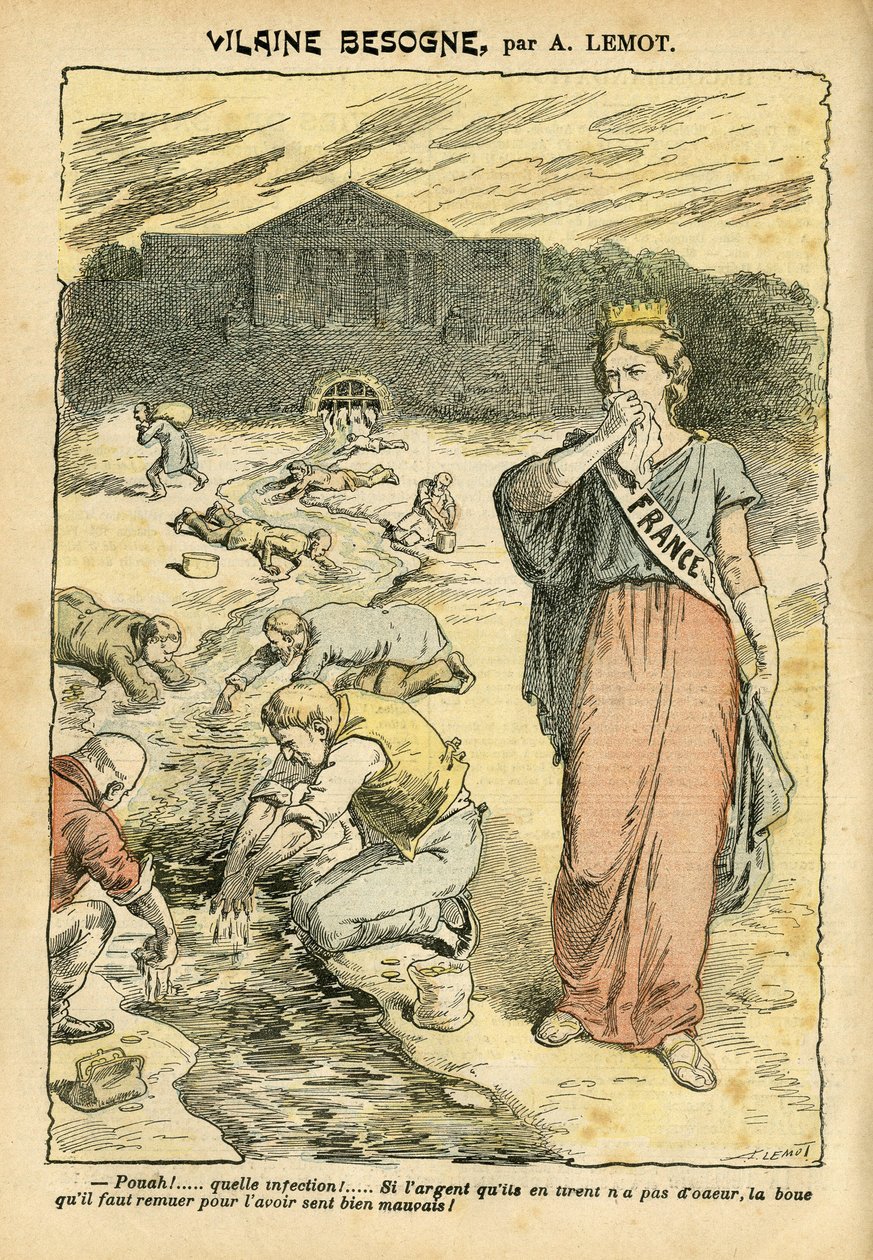 Illustration von Achille Lemot (1846-1909) in Le Pèlerin, 26/06/04 - Vilaine Arbeit - Republikanische Republik, Religion Glaube, Silber, Kammer der Abgeordneten Hemicycle, Bloc des Gauche - Marianne, Frankreich (Allegorie von) - Waschen/Wäsche von Achille Lemot