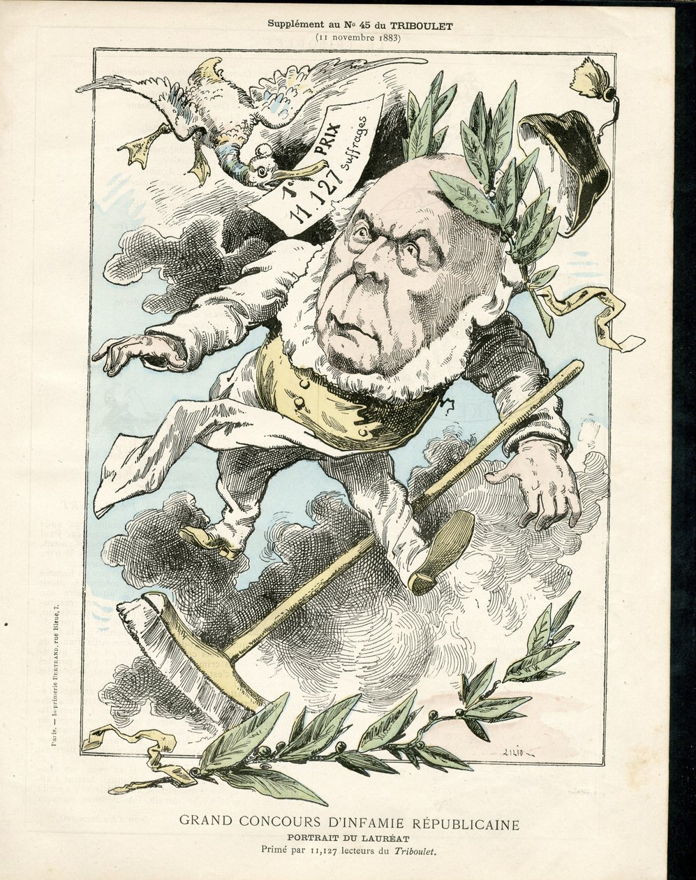 Le Triboulet, Satirisch in Schwarz-Weiß von Achille Lemot