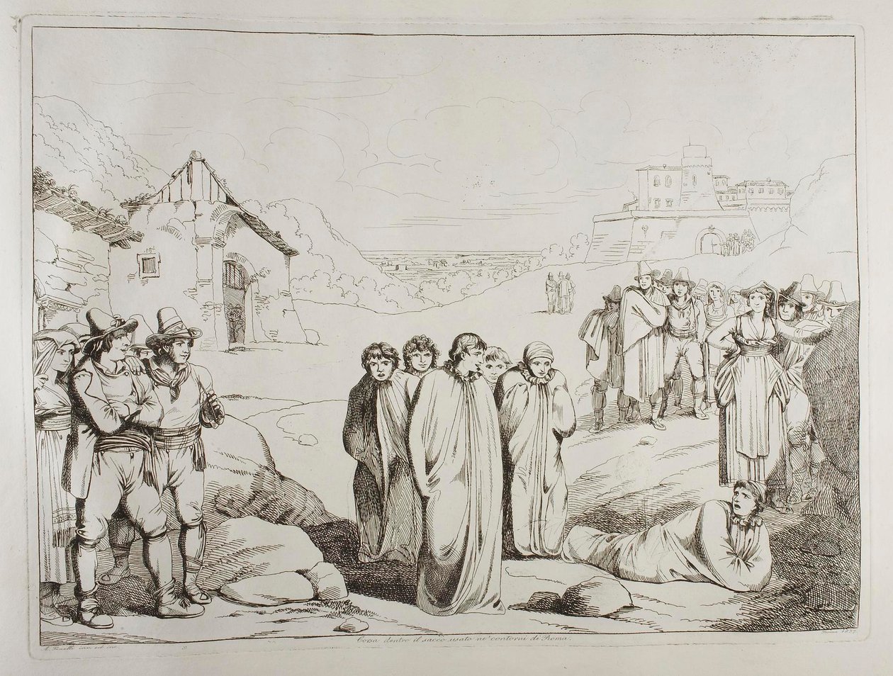 Sackhüpfen am Stadtrand von Rom von Achille Pinelli