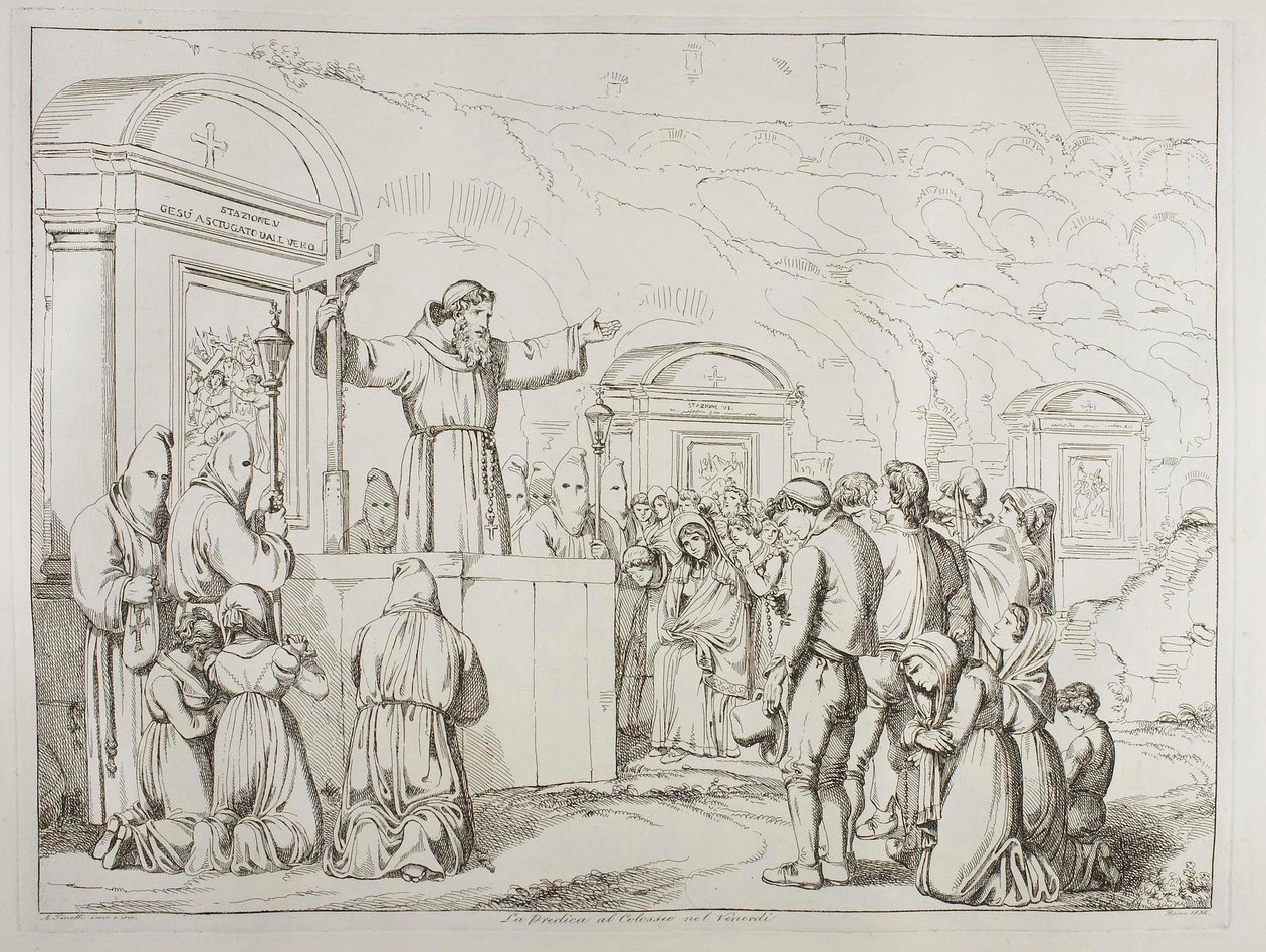 Die Freitags-Predigt im Kolosseum von Achille Pinelli