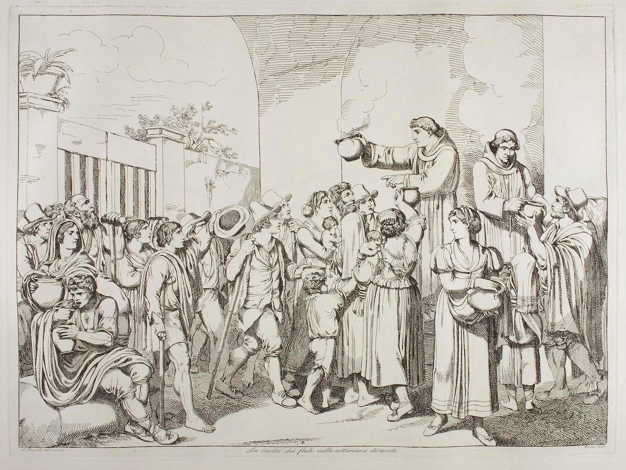 Die Wohltätigkeit der Mönche von Achille Pinelli