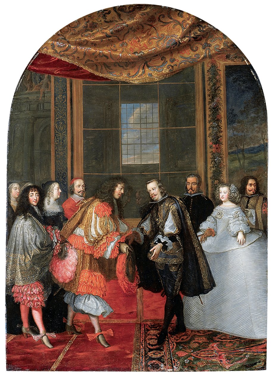 Das Treffen zwischen König Philipp IV. und Ludwig XIV. auf der Fasaneninsel von Adam Frans van der Meulen