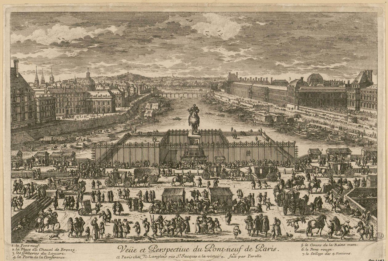 Ansicht der Pont Neuf in Paris, zweite Hälfte des 17. Jahrhunderts von Adam Perelle