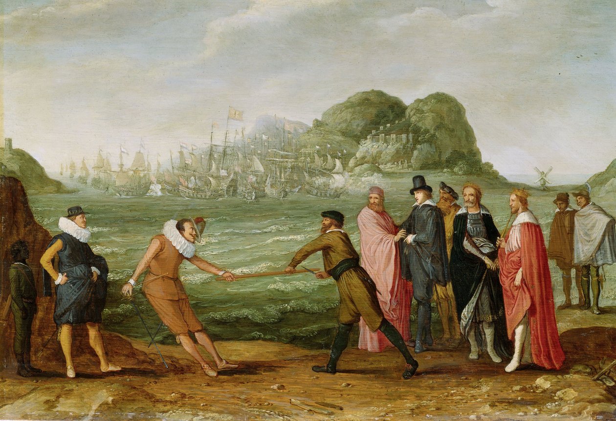 Allegorie des Sieges der Niederländer über die spanische Flotte bei Gibraltar am 25. April 1607, ca. 1615-30 von Adam Willaerts