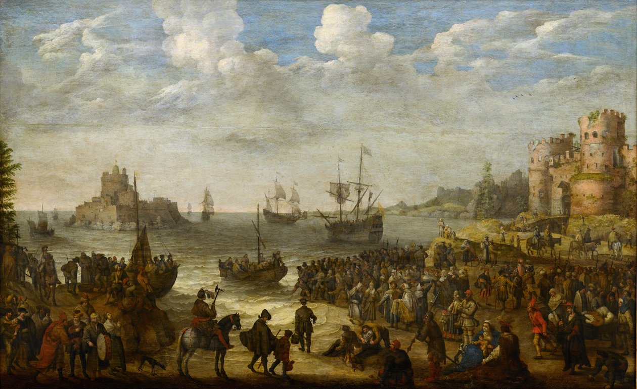 Christus predigt von einem Schiff auf dem See Genezareth von Adam Willaerts