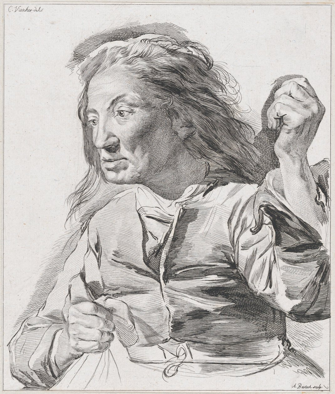 Eine alte Frau mit geballten Fäusten, 1786 von Adam von Bartsch