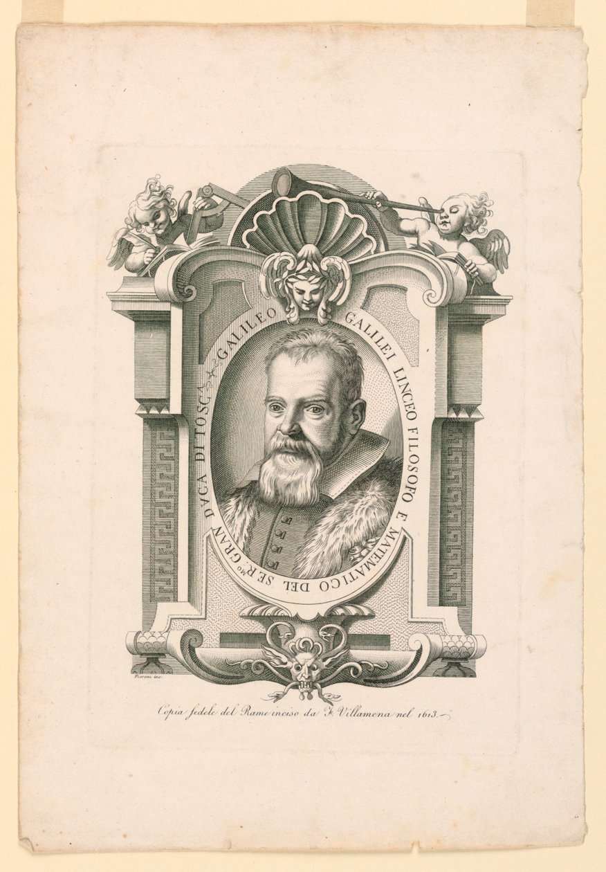 Porträt von Galileo Galilei (1562-1642) von Adamo Fioroni, active first half of 19th century