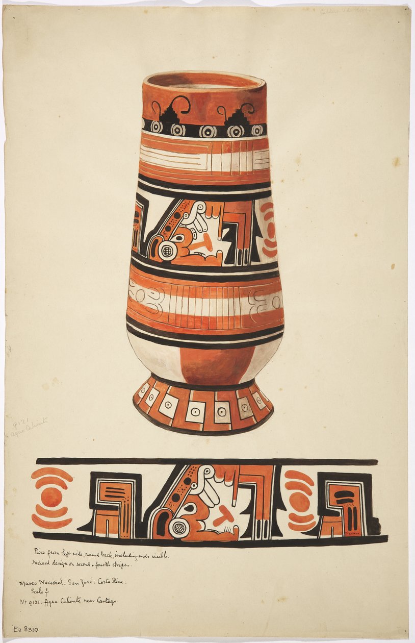 Ein Krug und sein Design aus Aqua Caliente, in der Nähe von Cartago, Costa Rica von Adela Breton