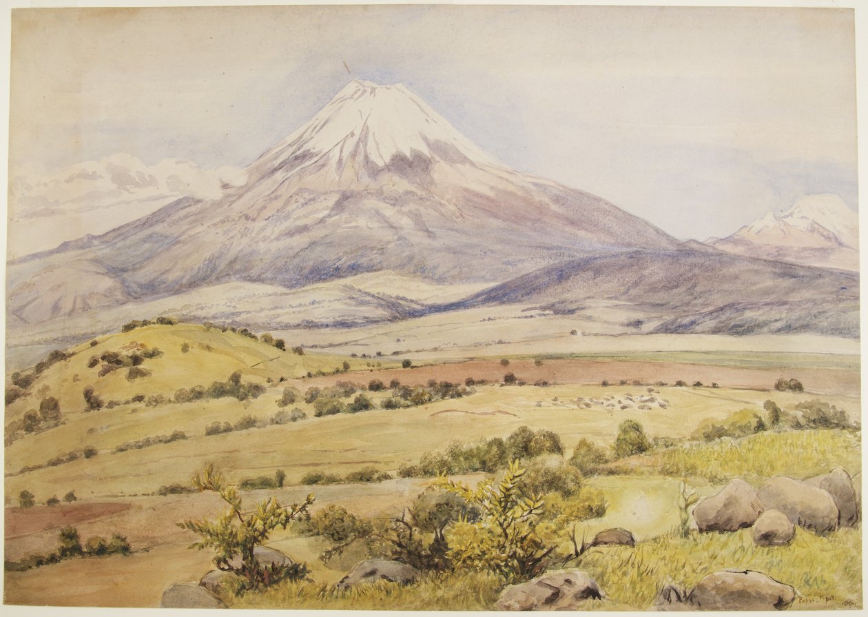 Wolkenaufzug um 10:30 Uhr Popocatépetl von Atlixco, Puebla, Mexiko von Adela Breton