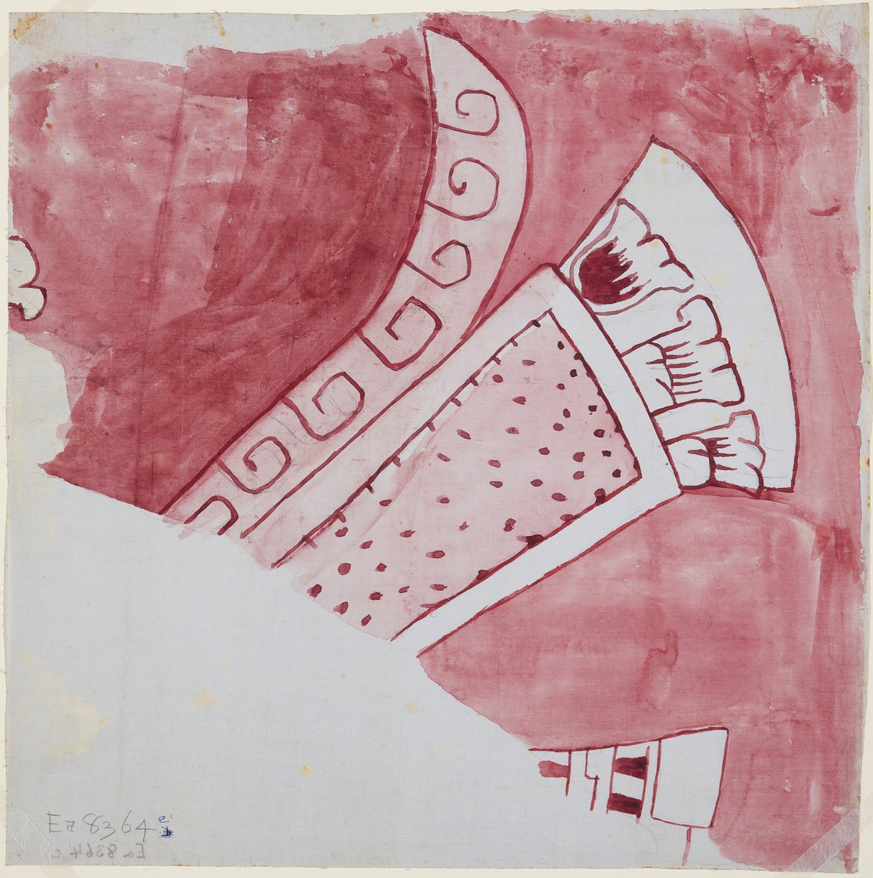 Kopie eines Wandgemälde-Fragments aus Casa de barrios, Teopancaxco, Teotihuacan, Bundesstaat Mexiko von Adela Breton