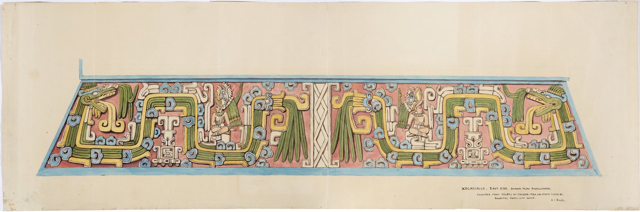 Steinrelief aus Xochicalco, Mexiko Südseite von Cerro Colorado, Tehuacan von Adela Breton