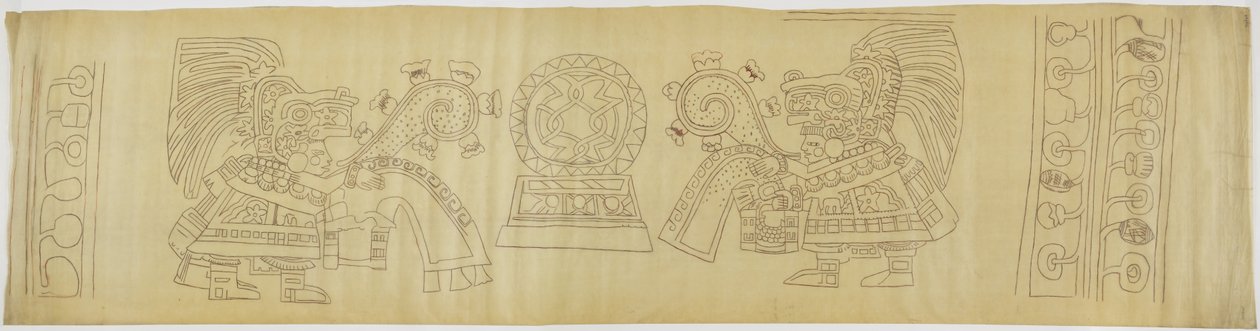 Wandmalerei aus Teotihuacan, Mexiko Staat Casa de Barrios - "Haus der Priester" von Adela Breton