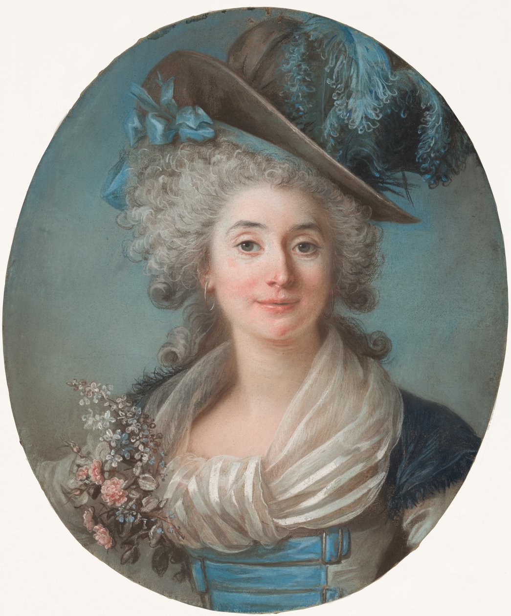 Eine modische Adlige mit Federhut von Adelaide Labille-Guiard