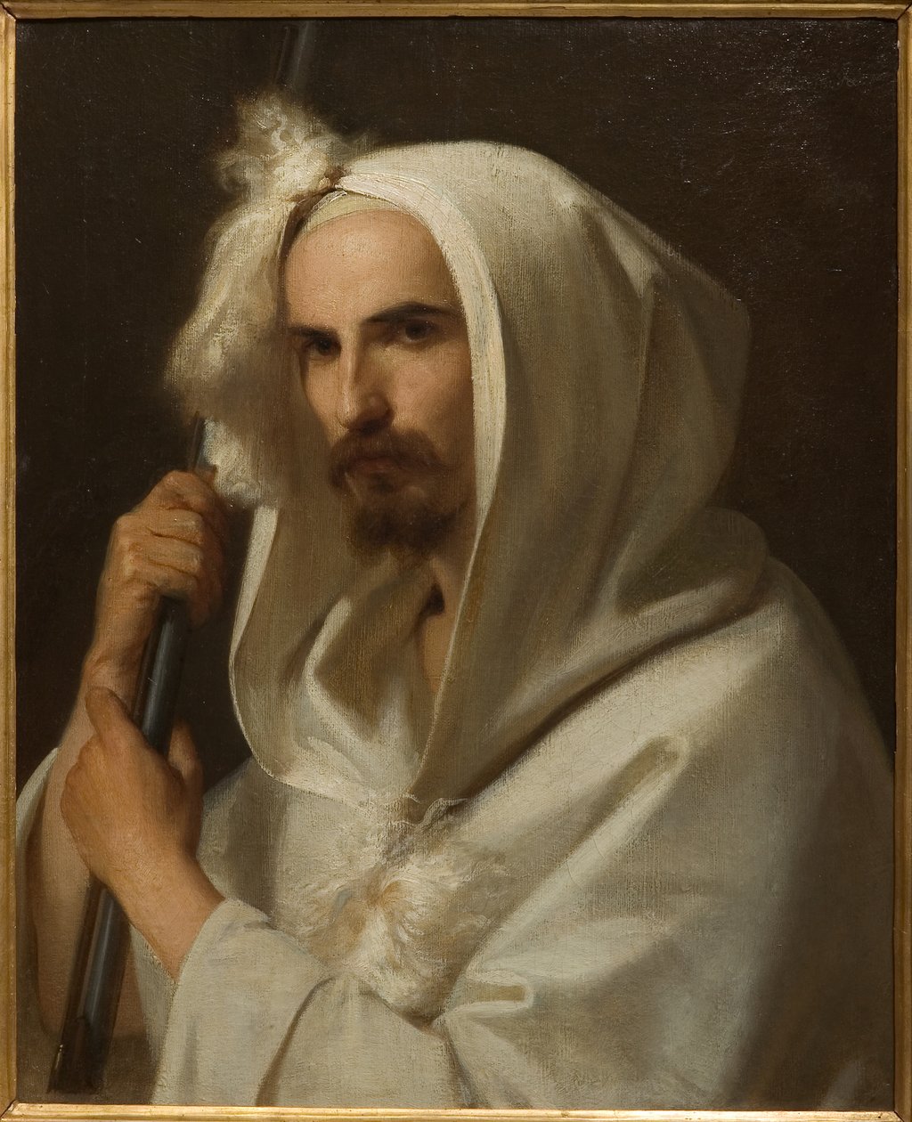 Porträt eines Arabers mit Gewehr und Barracano 1849 von Adeodato Malatesta or Malatesti