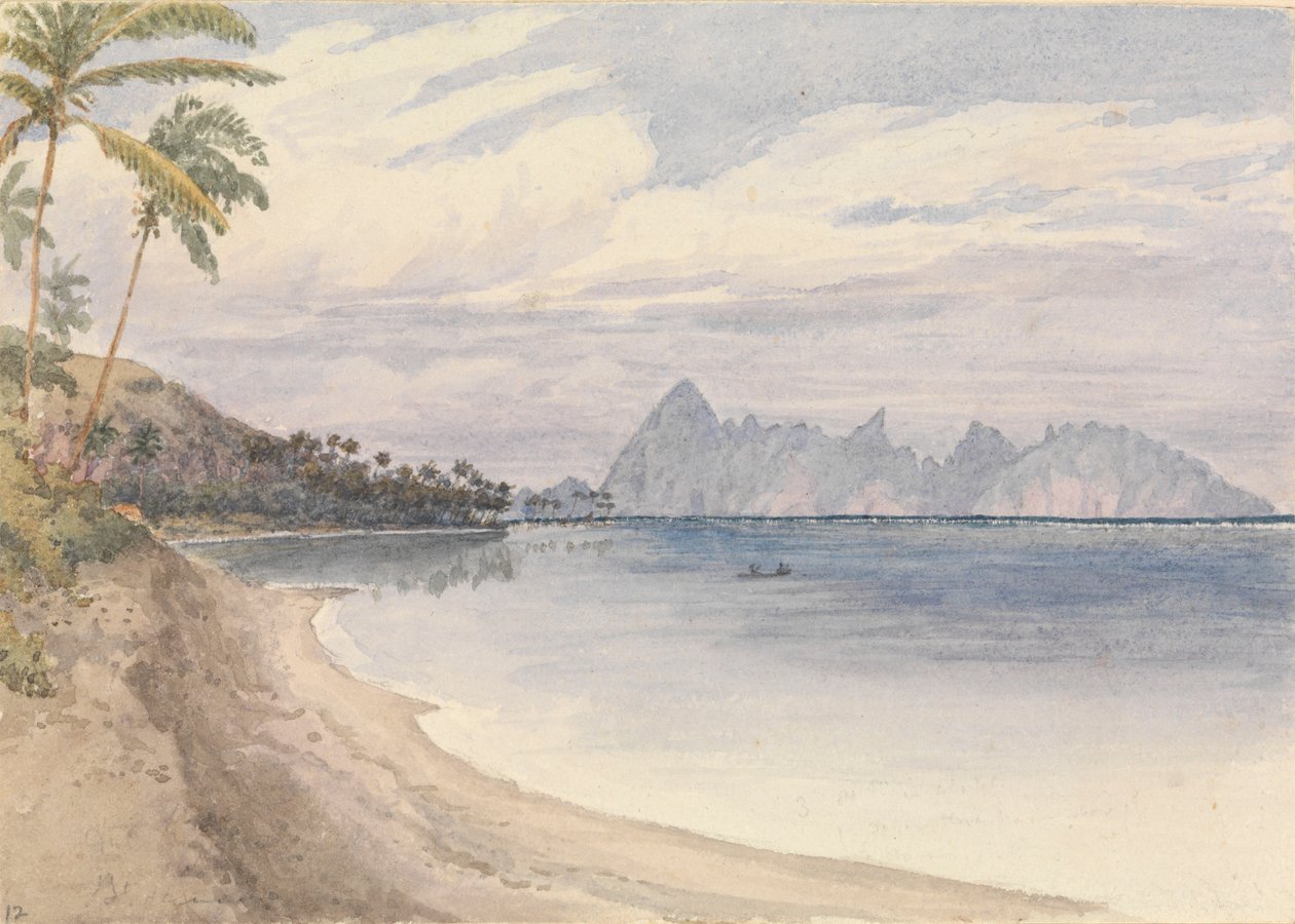 Eimeo [Moorea] von nahe Papeiti [Tahiti, Gesellschaftsinseln], 25. August 1849 von Admiral Sir Edward Gennys Fanshawe