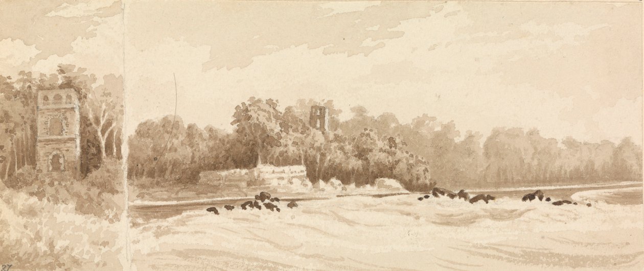 Ruine eines Turms auf dem Gelände der alten Stadt Panama, zerstört von Morgan dem Freibeuter im Jahr 1670, März 1850 von Admiral Sir Edward Gennys Fanshawe