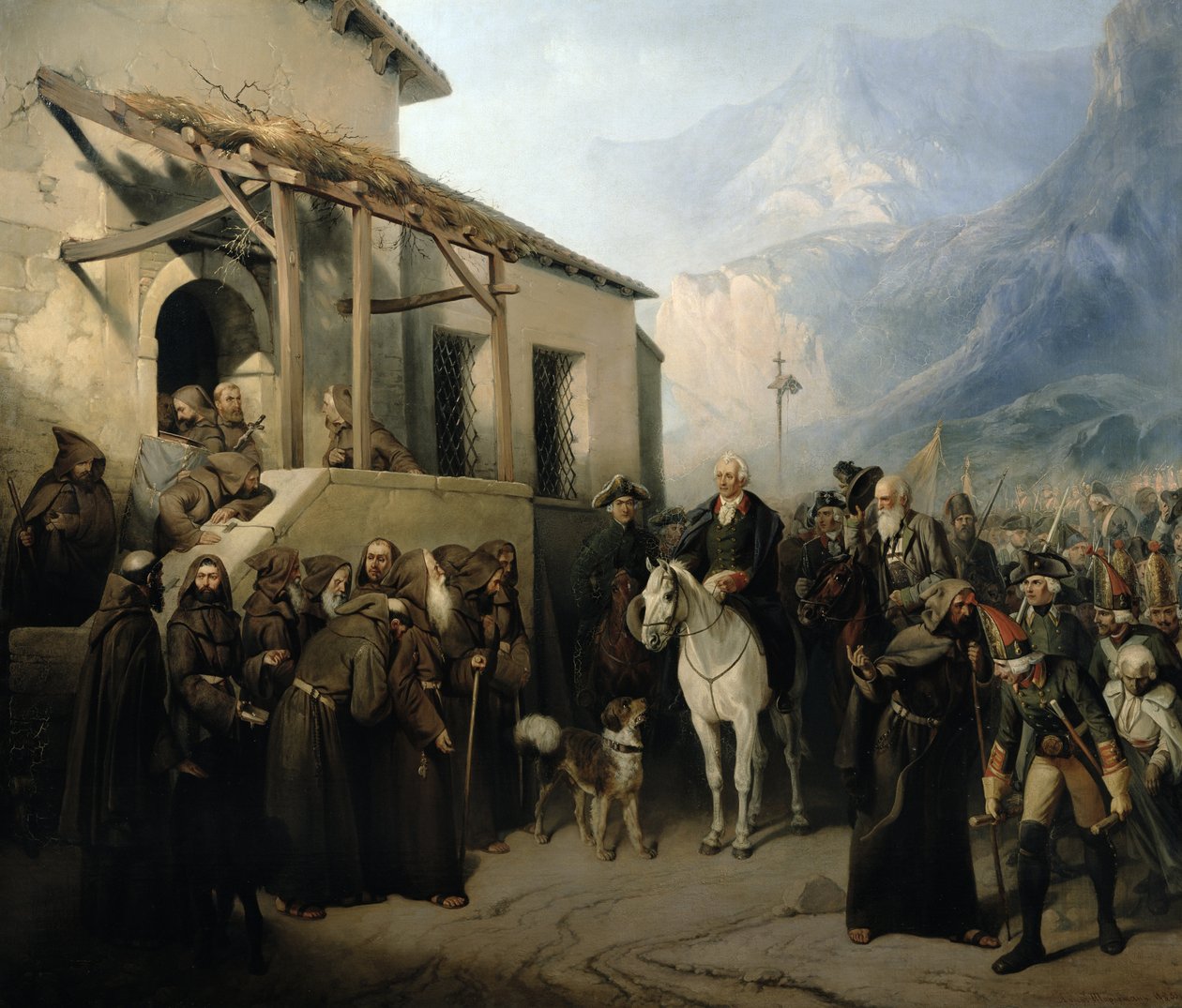 Feldmarschall Alexander Suworow auf dem Gipfel des St. Gotthard, 13. September 1799, 1855 von Adolf Jossifowitsch Charlemagne