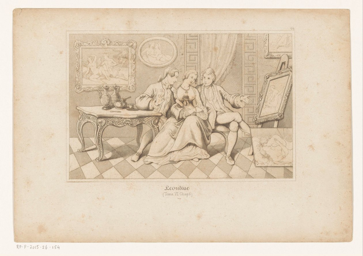 Casanova und der Herzog von Matalone betrachten erotische Kunst mit Leonilde von Adolf Gnauth