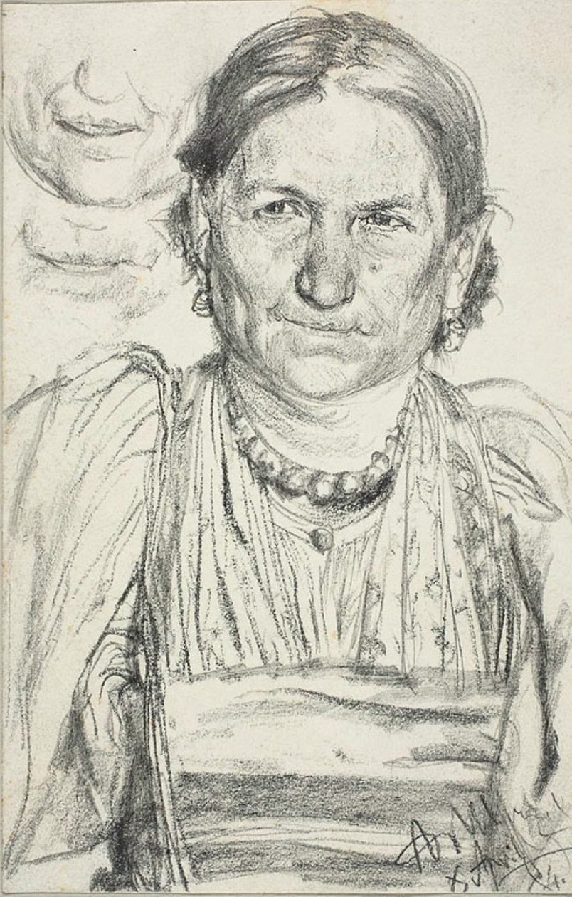 Porträt einer Bäuerin von Adolph Menzel