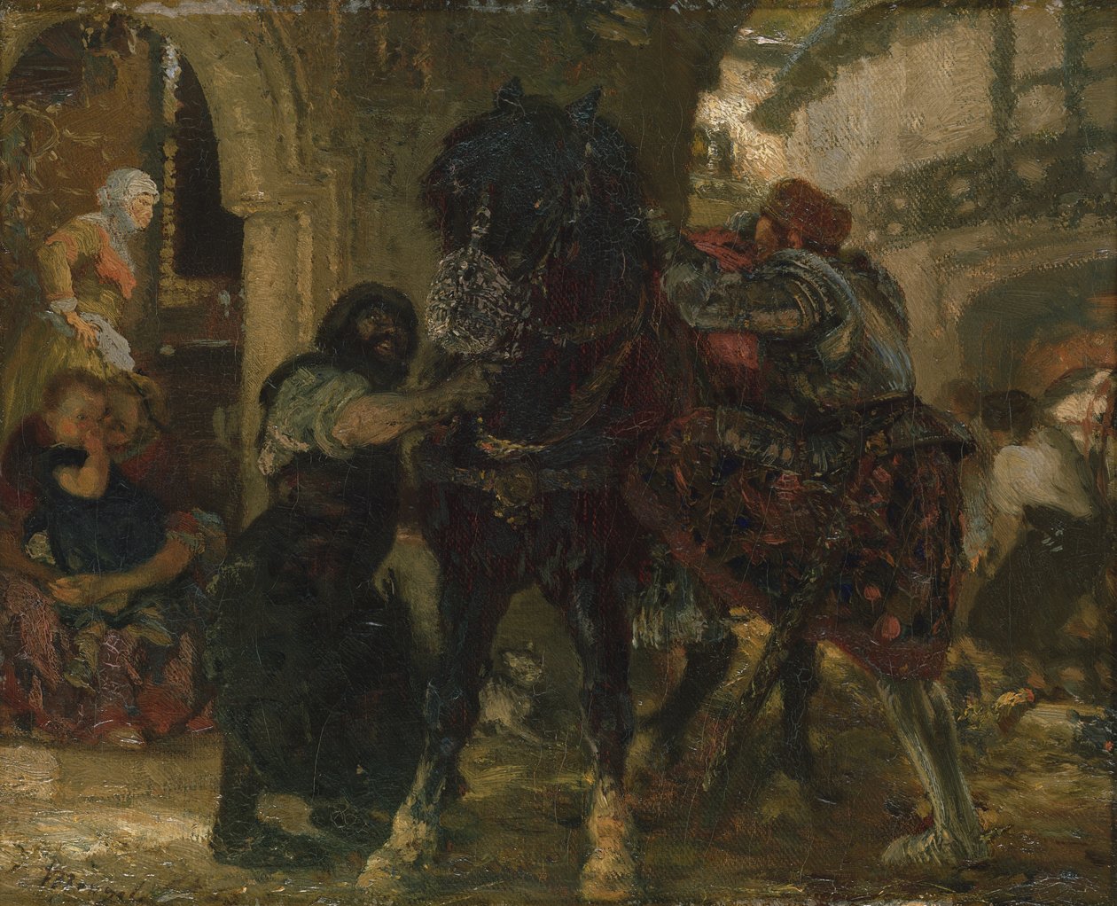 Der Ritter in der Schmiede, 1865 von Adolph Menzel