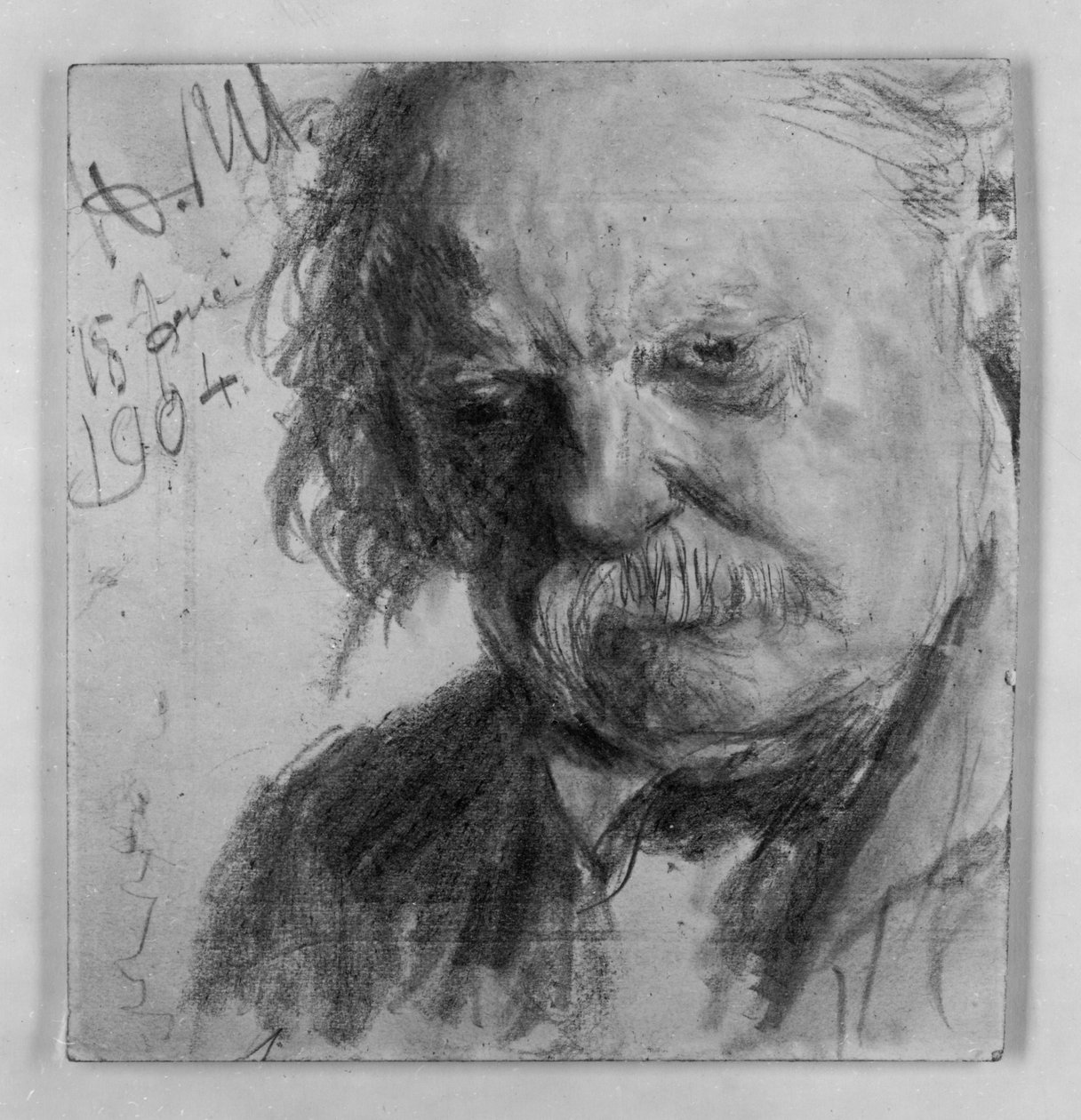 Alter Mann mit Schnauzbart von Adolph Menzel