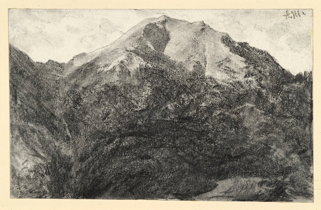 Baumlose Bergkuppe von Adolph Menzel