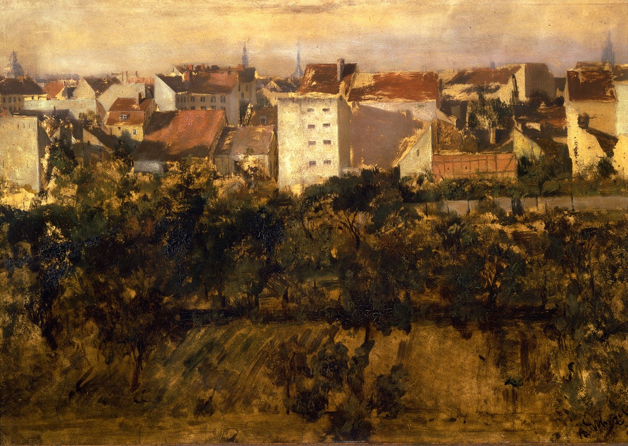 Blick auf Hinterhäuser von Adolph Menzel