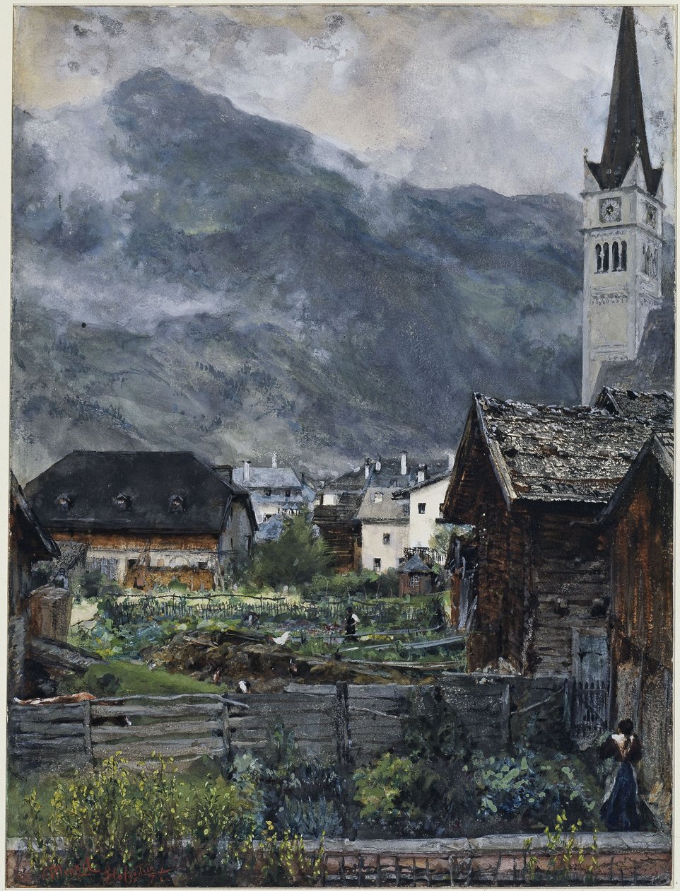 Blick von der Villa Herrmann auf das Tal von Hofgastein von Adolph Menzel
