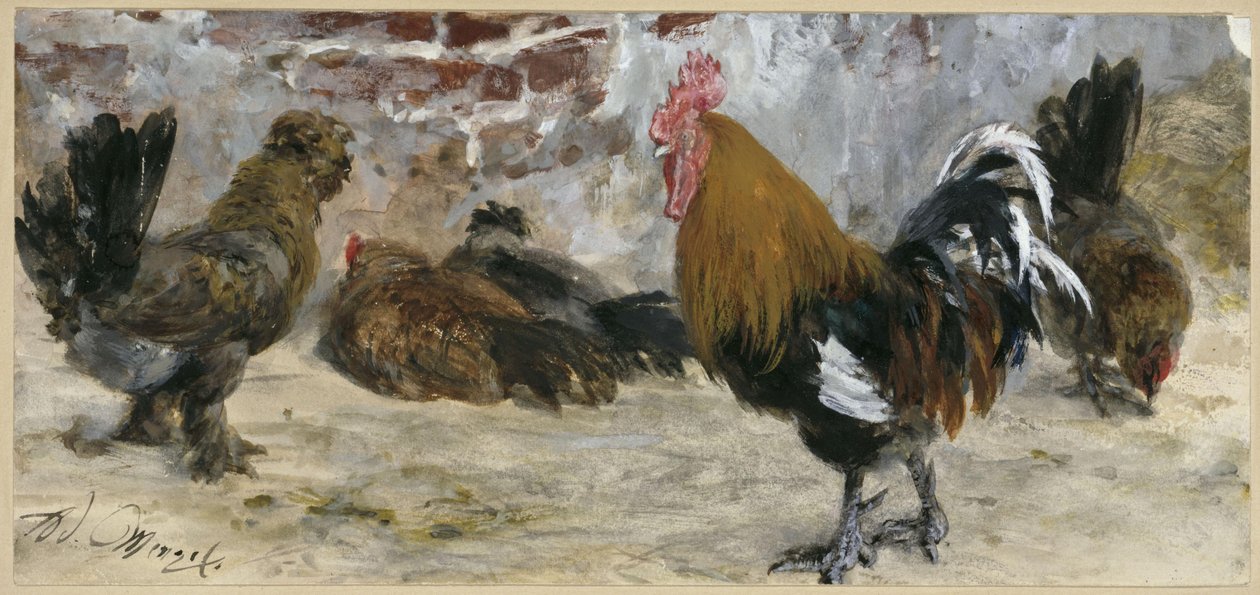 Der Hahn und die Hühner. Aus dem „Kinderalbum“ von Adolph Menzel