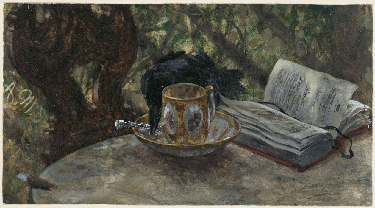 Der Rabe, einen silbernen Löffel stehlend. Aus dem „Kinderalbum“ von Adolph Menzel