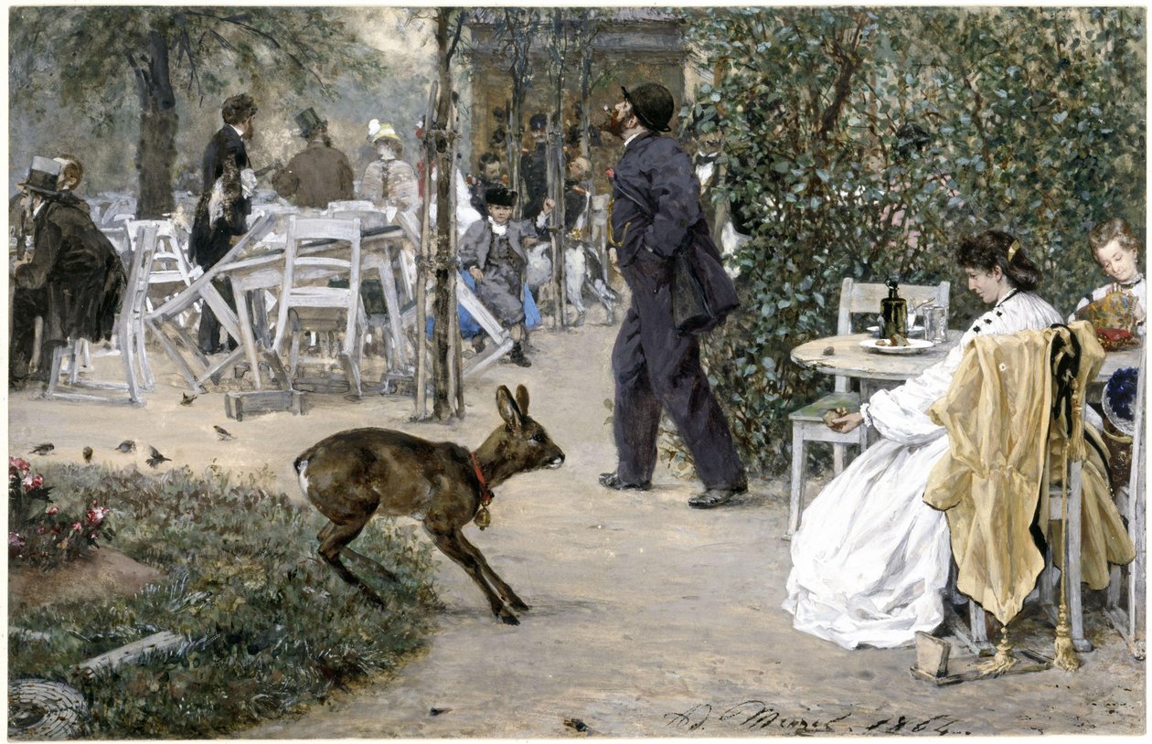 Die Gartenwirtschaft Moritzhof. Aus dem "Kinderalbum" von Adolph Menzel