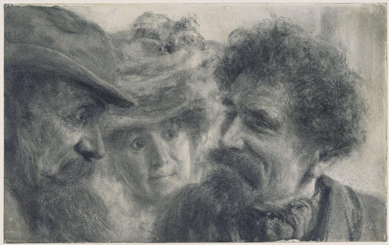 Drei Köpfe von Adolph Menzel
