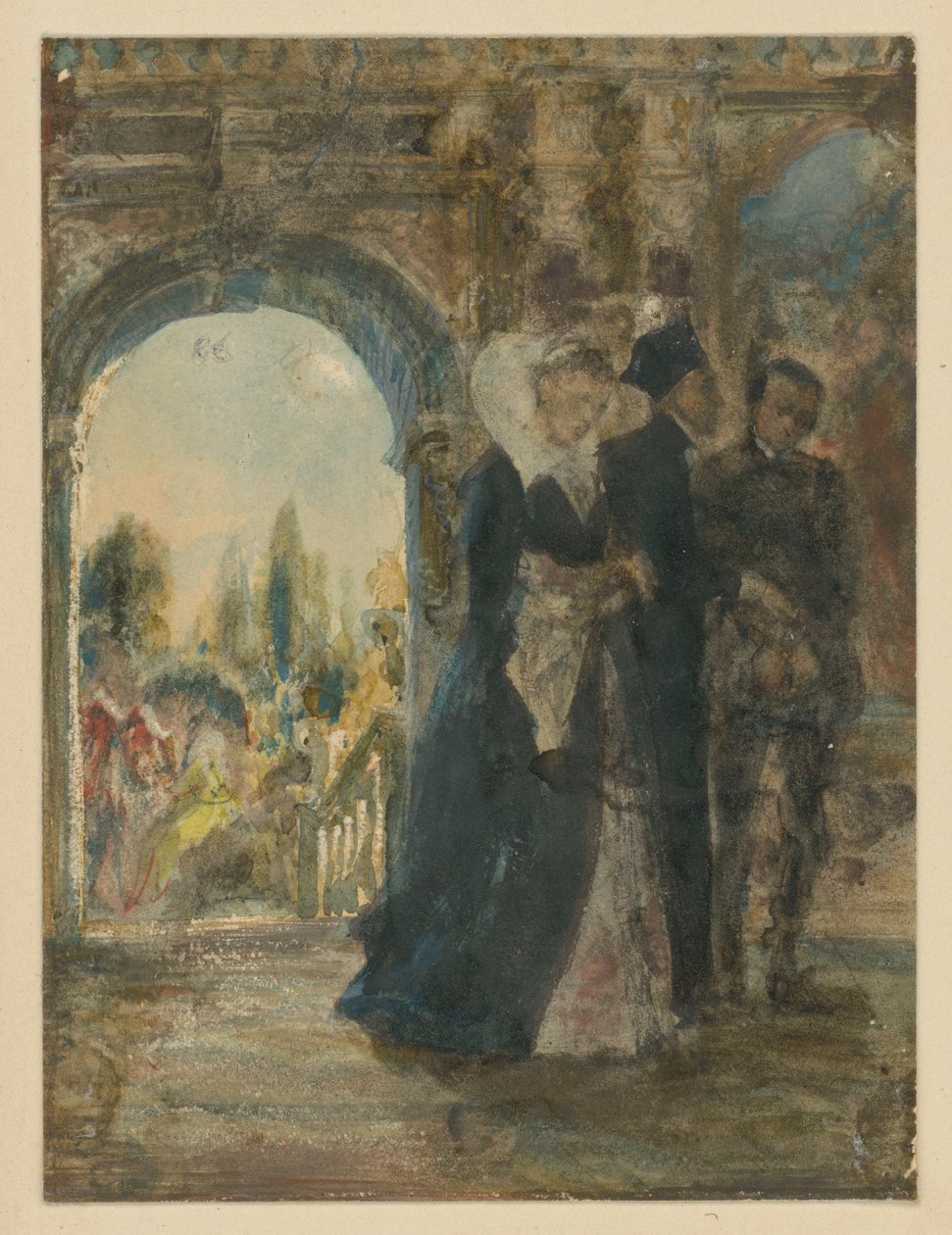 Familienrat. Entwurf von Adolph Menzel