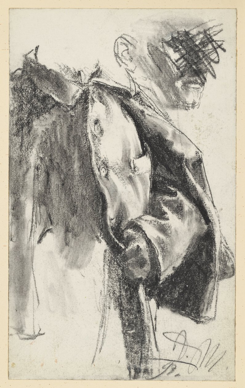 Havelock- und Gesichtsstudie (letztere verworfen) von Adolph Menzel