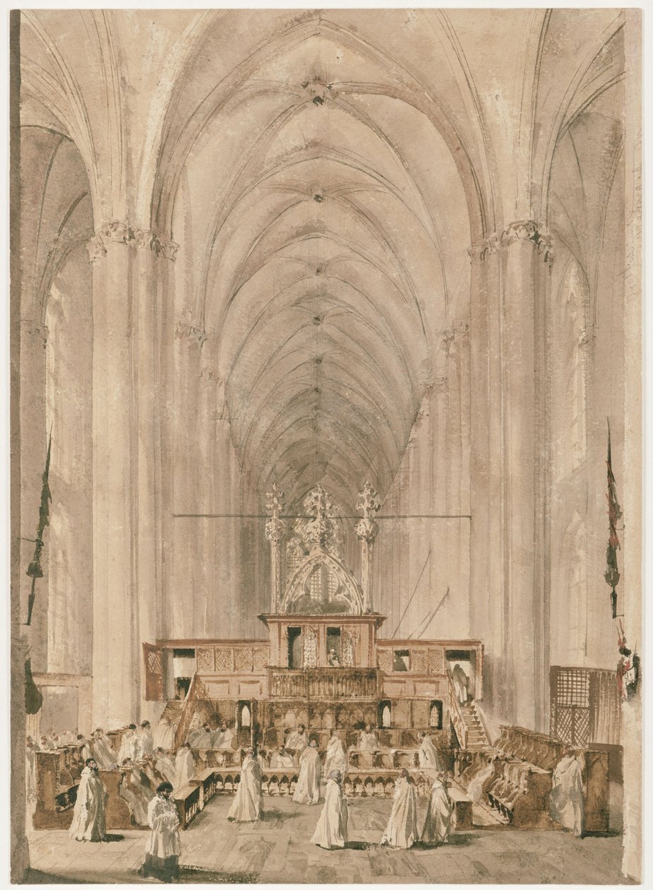 Mittelschiff der Elisabethkirche in Marburg von Adolph Menzel