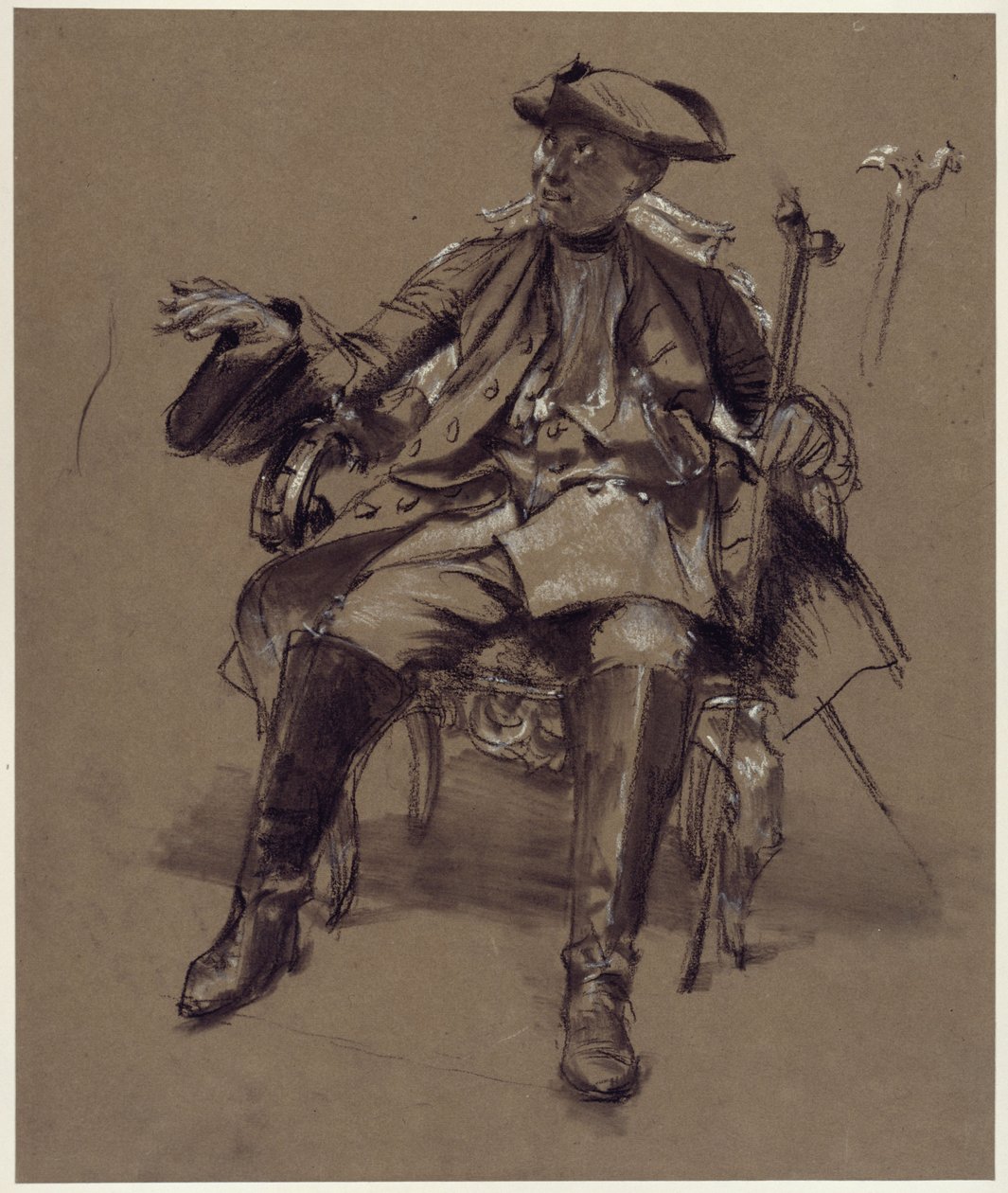 Modellstudie zu Friedrich I. im Sessel von Adolph Menzel