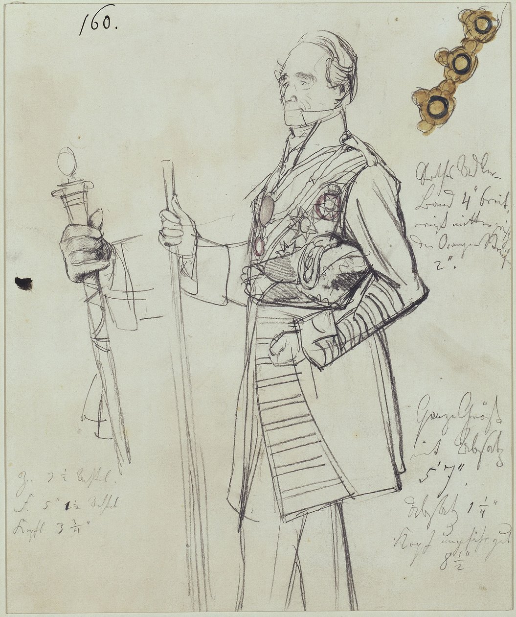 Oberzeremonienmeister Rudolf Graf Stillfried-Alcantara. Studie zum Gemälde „Krönung Wilhelms I. in Königsberg“ von Adolph Menzel