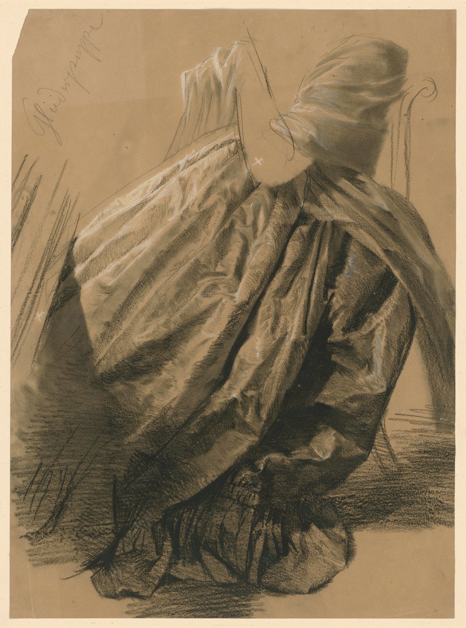 Rock einer nach links sitzenden Dame, Studie zur "Störung" von Adolph Menzel